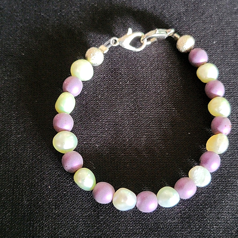 Handcrafted Genuine Amethyst And Pearl Bracelet